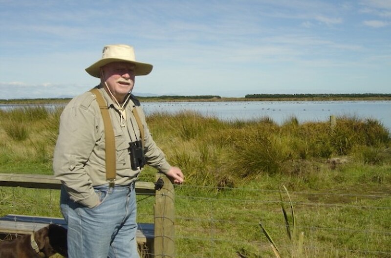 The late Tony Reiger stands near to the recreated Big Lagoon.